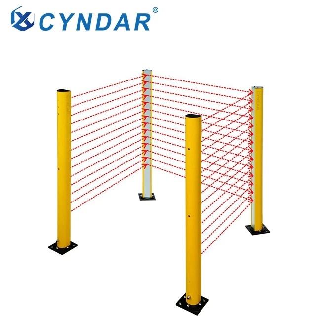 Safety Light Curtain Mirror Column Equipment Column In The Area Around The Dangerous Point