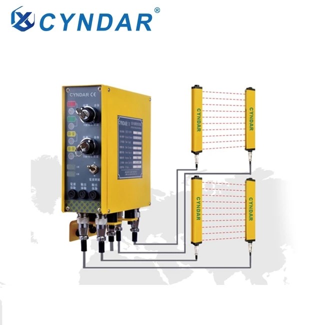 Safety Light Curtain Mirror Column Equipment Column In The Area Around The Dangerous Point